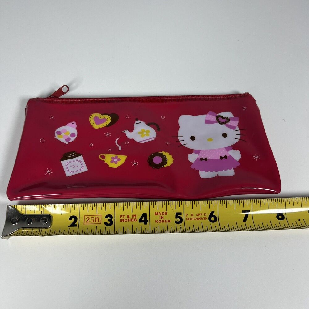 Sanrio Hello Kitty Red 2011 8” Pencil Case Pouch trinket Zipper - Picture 5 of 5